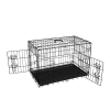 Dog Crate, 36 Inch Medium Dog Cage with Divider and Plastic Leak-Proof Pan Tray, Double Door Folding Metal Wire Cage for Indoor, Outdoor, and Tra