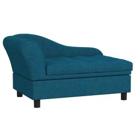 PawHut Elevated Dog Bed with Storage Space Soft Cushion for Small to Medium Pets Navy Blue