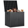 31 Gallon Resin Deck Box, Waterproof UV Resistant Outdoor Storage Box for Garden, Indoor