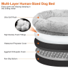 Human Size Dog Bed with Pillow Blanket 72.83x47.24x11.81in Bean Bag Bed Washable Removable Flurry Plush Cover Large Napping Human-Sized Bed For A
