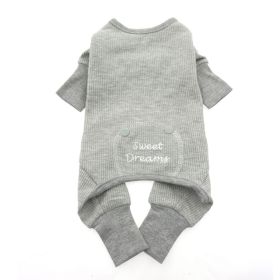 Sweet Dreams Thermal Dog Pajamas (Color: Alloy Gray, size: X-Large)