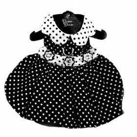 Doggie Design Adorable Polka Dot Dog Dress #100%winner (Color: Black and White, size: medium)